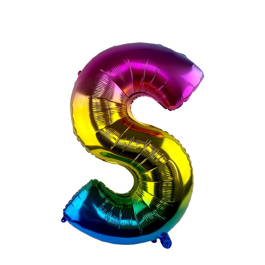 Ballon Folie Letter S Rainbow 86cm